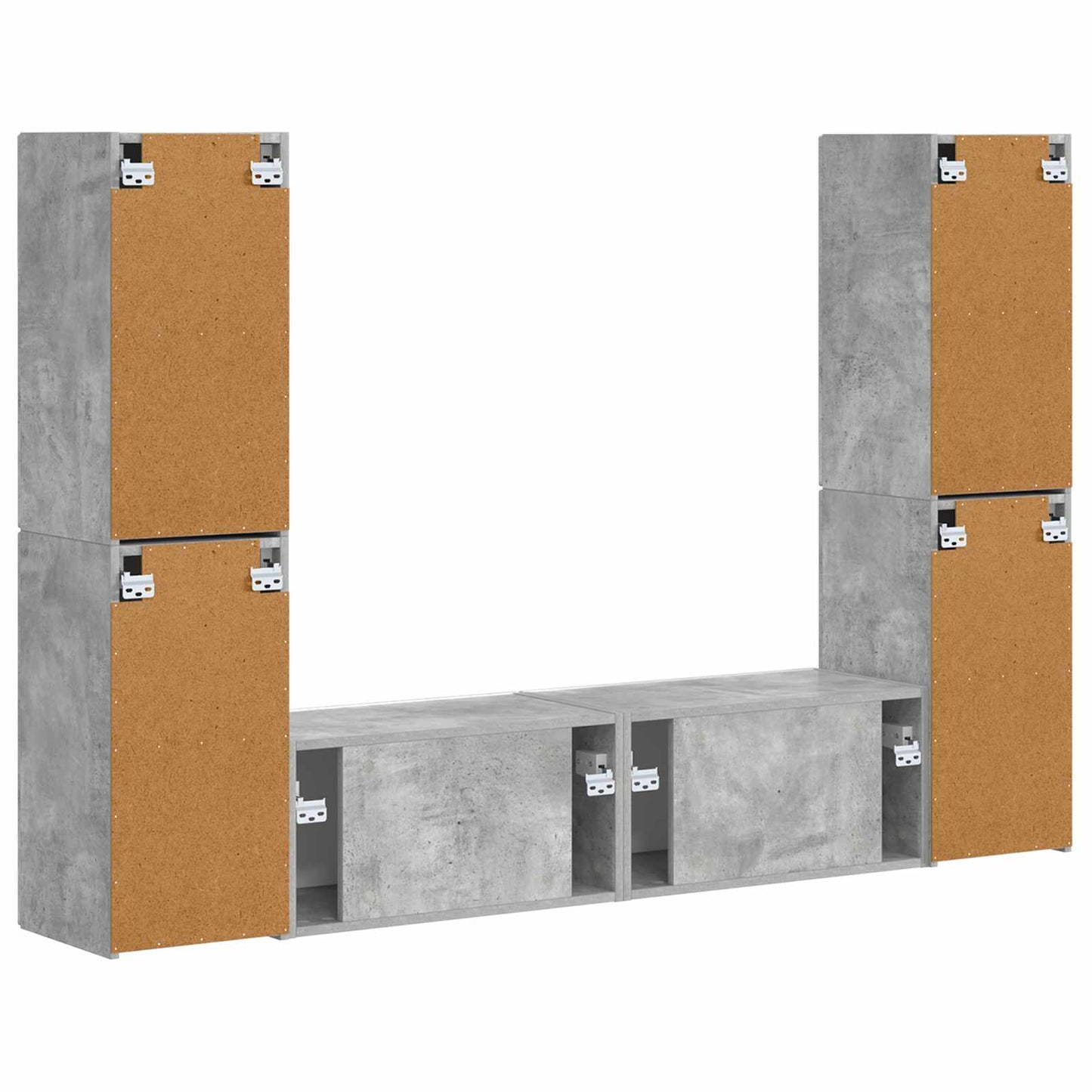 TV-Schrankset 6 pcs Beton Grau Holzwerkstoff