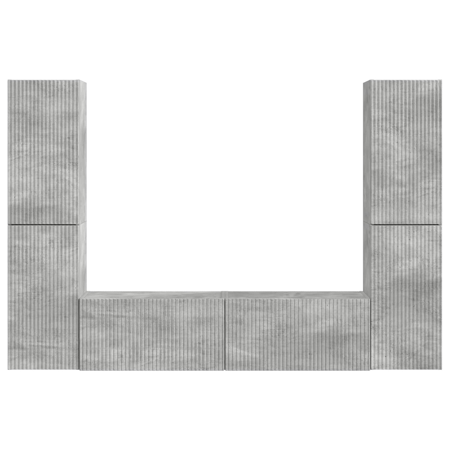 TV-Schrankset 6 pcs Beton Grau Holzwerkstoff