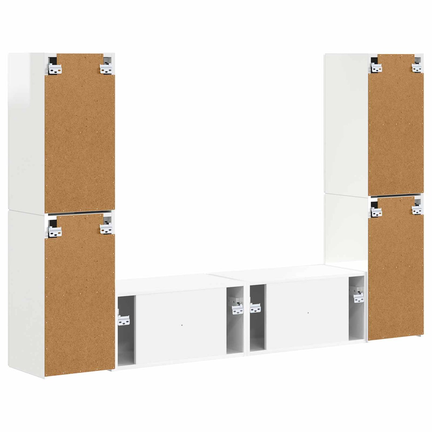 TV-Schrankset 6 pcs Hochglanz Weiß Holzwerkstoff