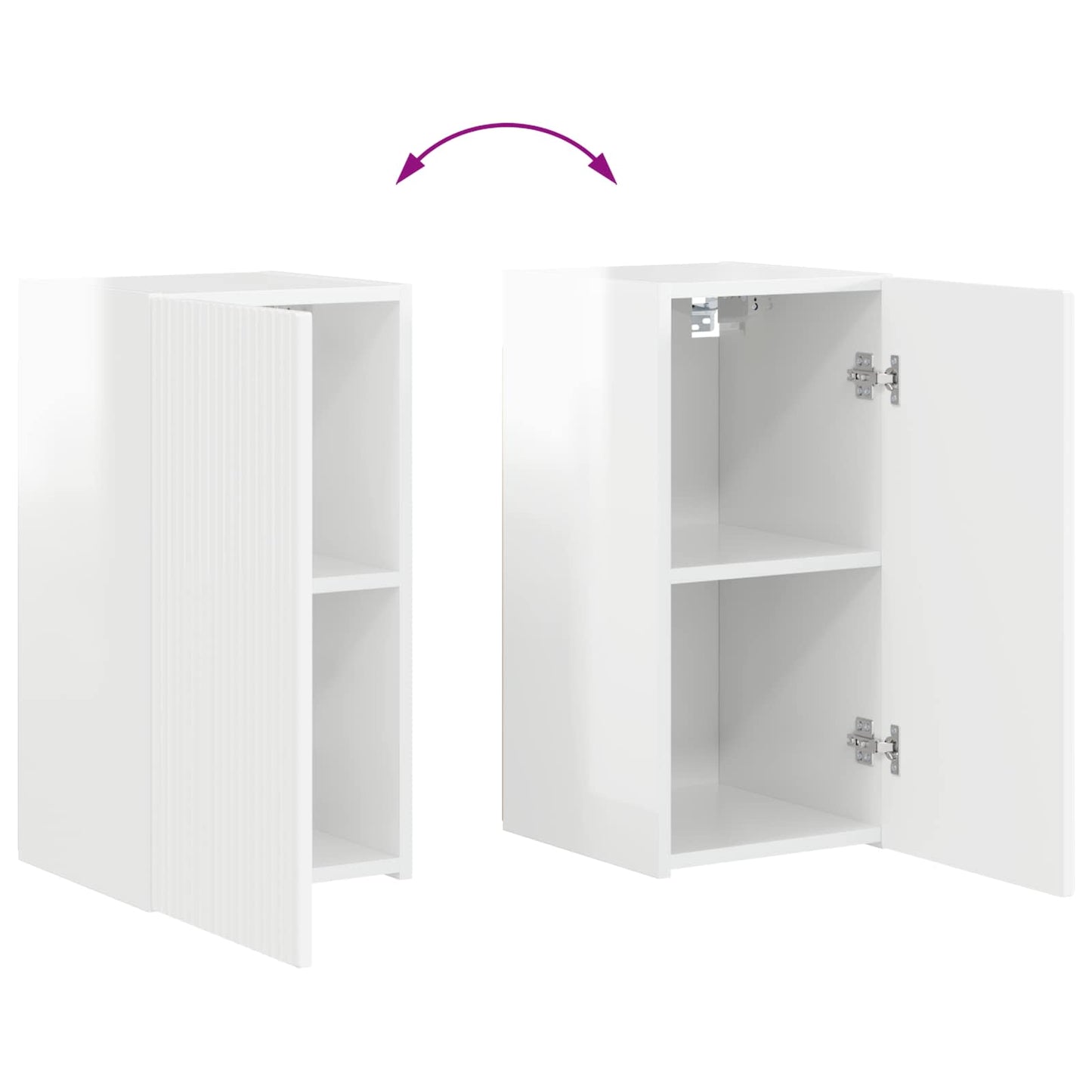 TV-Schrankset 6 pcs Hochglanz Weiß Holzwerkstoff