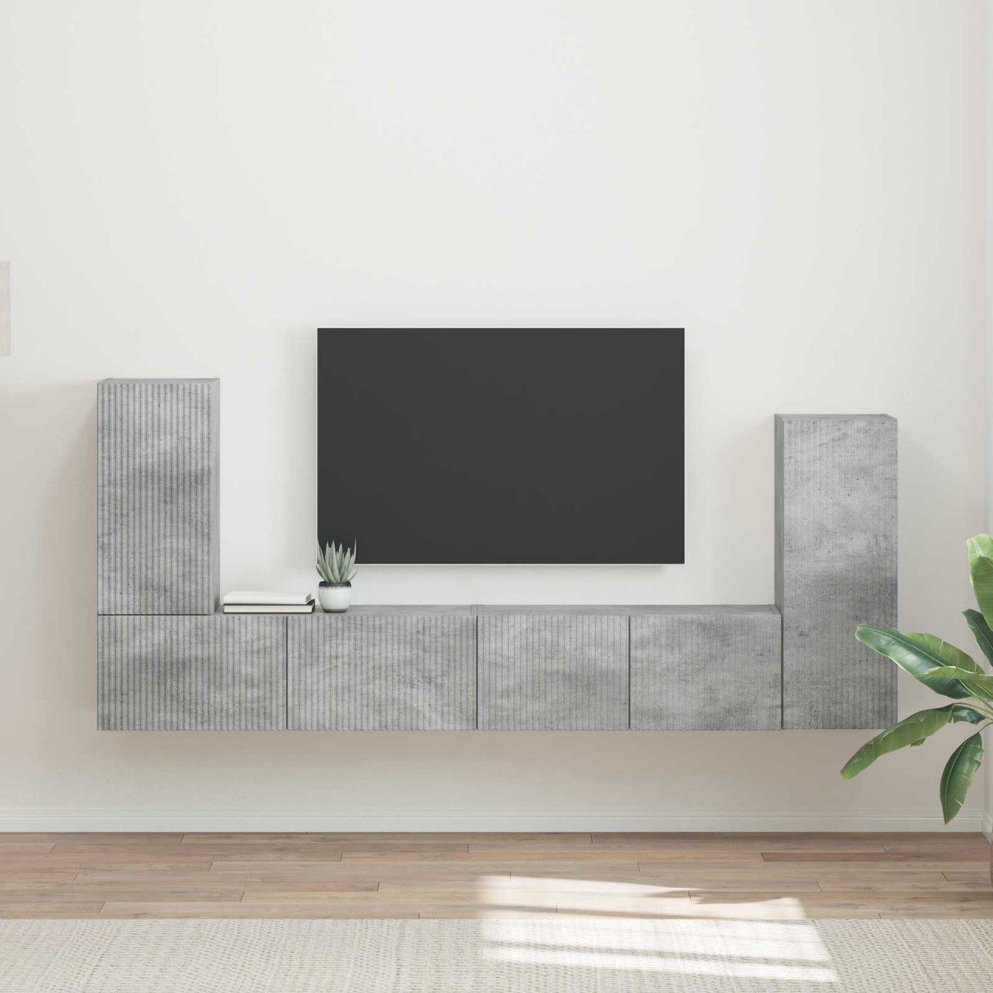 TV-Schrankset 4 pcs Beton Grau Holzwerkstoff