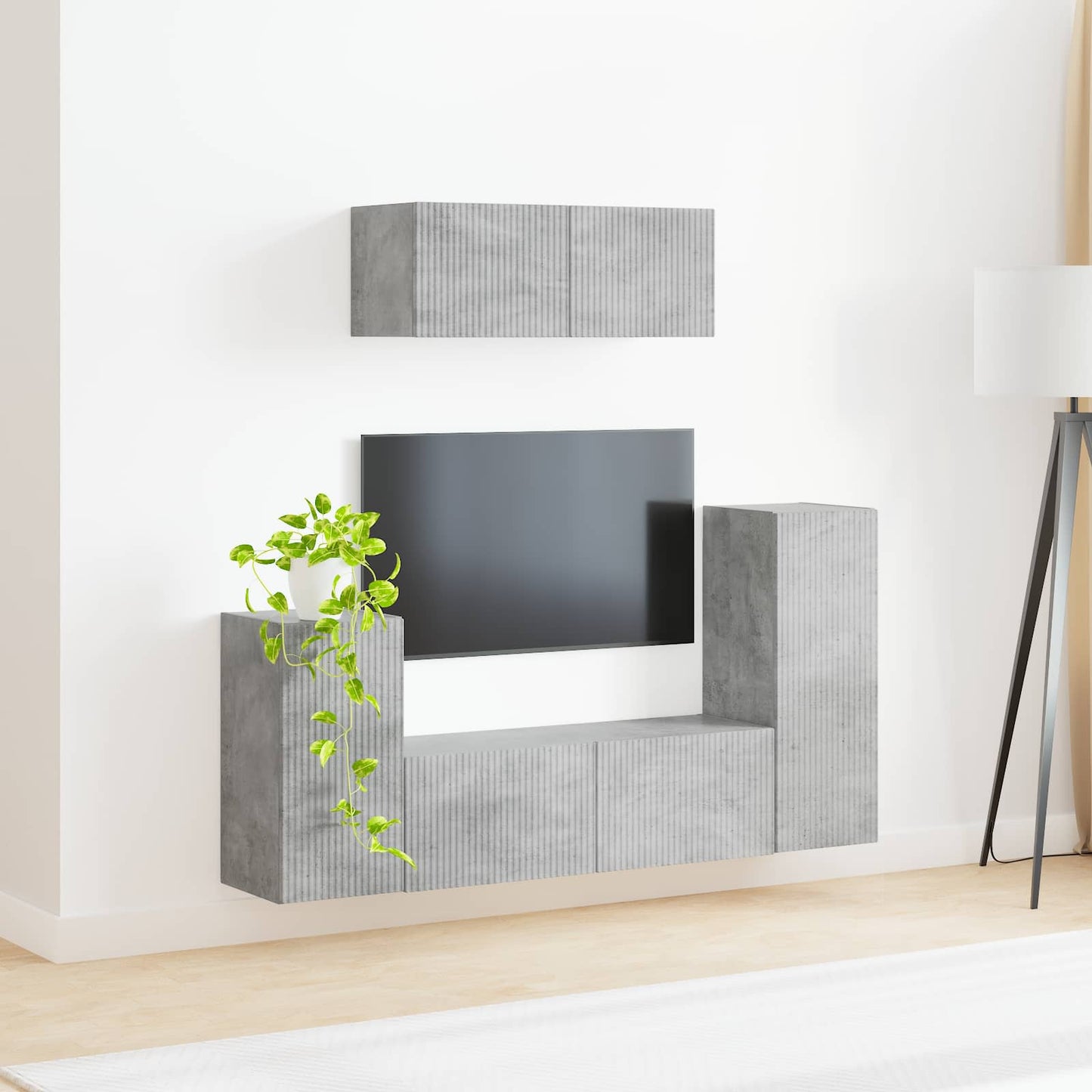 TV-Schrankset 4 pcs Beton Grau Holzwerkstoff