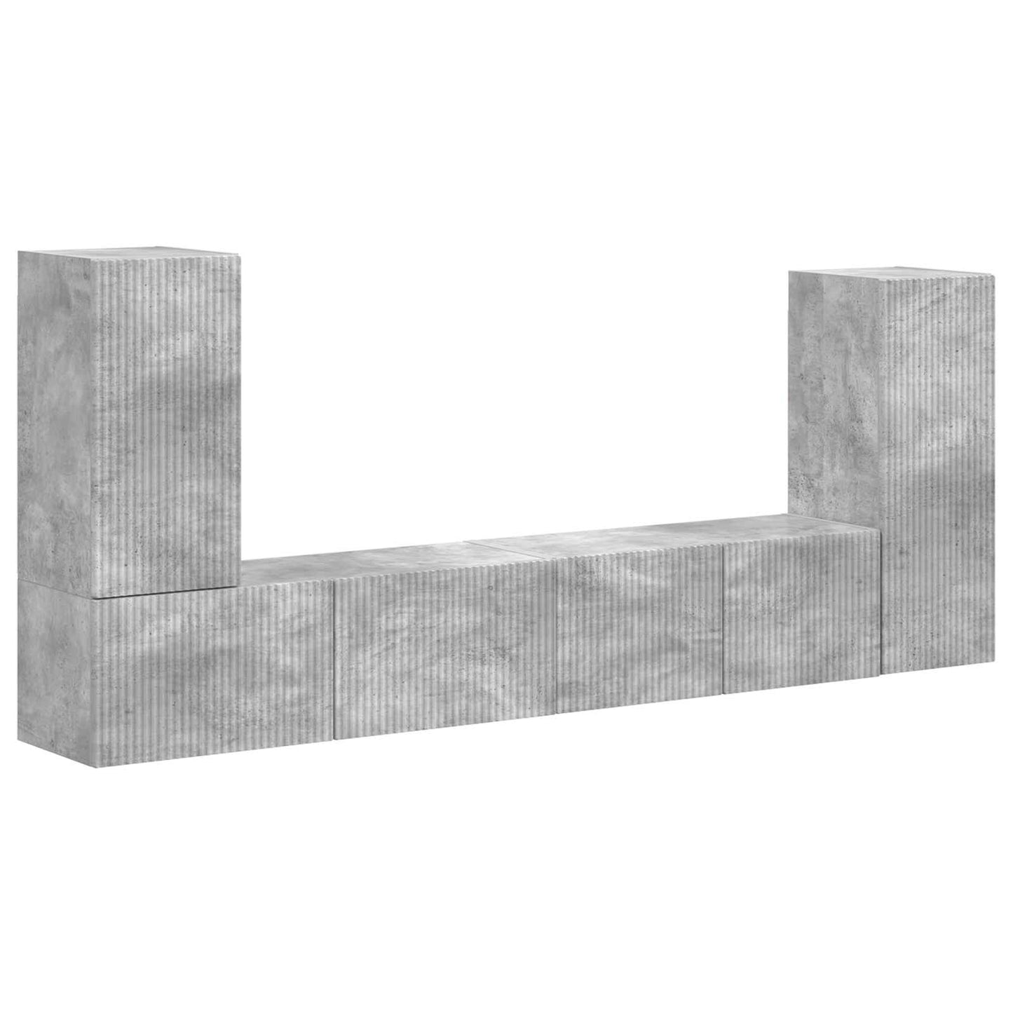 TV-Schrankset 4 pcs Beton Grau Holzwerkstoff
