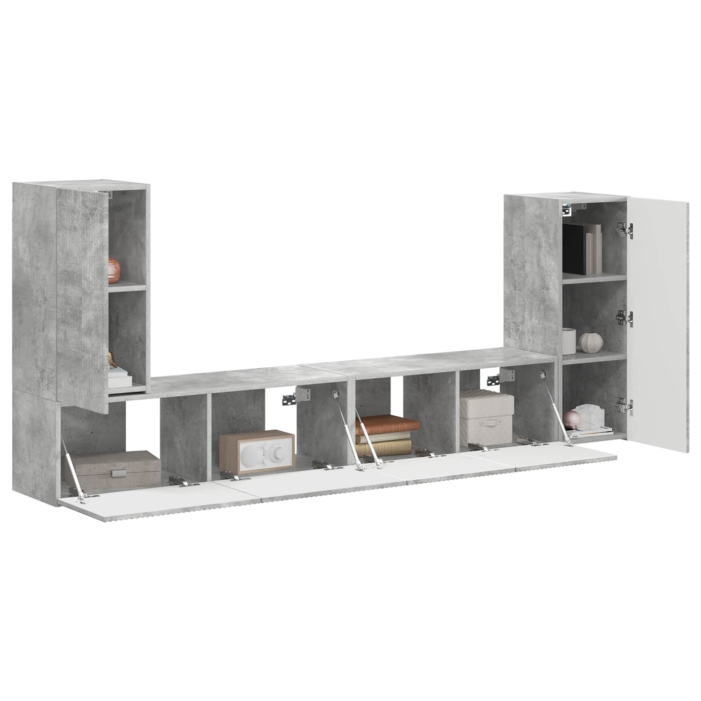 TV-Schrankset 4 pcs Beton Grau Holzwerkstoff