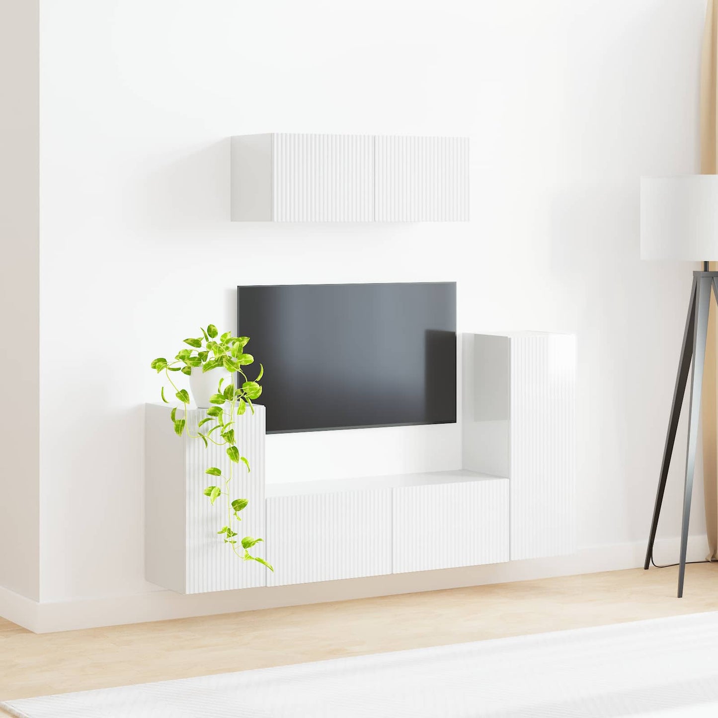 TV-Schrankset 4 pcs Hochglanz Weiß Holzwerkstoff