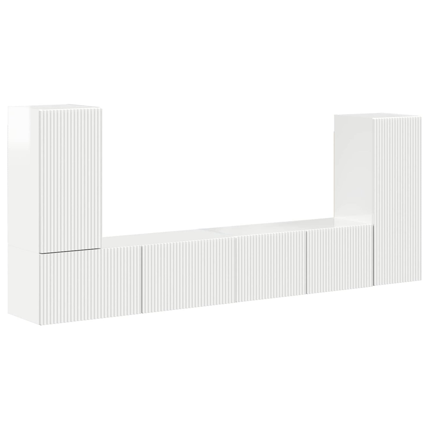 TV-Schrankset 4 pcs Hochglanz Weiß Holzwerkstoff