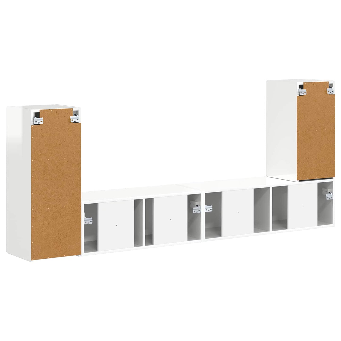 TV-Schrankset 4 pcs Hochglanz Weiß Holzwerkstoff
