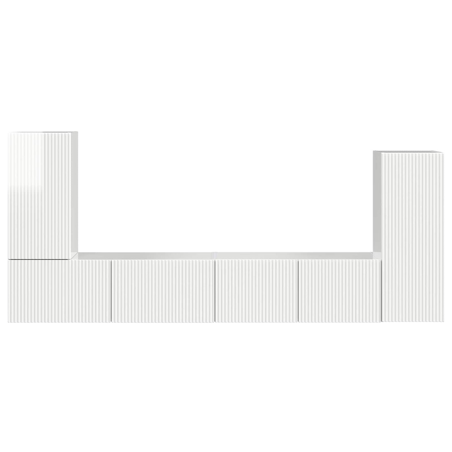 TV-Schrankset 4 pcs Hochglanz Weiß Holzwerkstoff