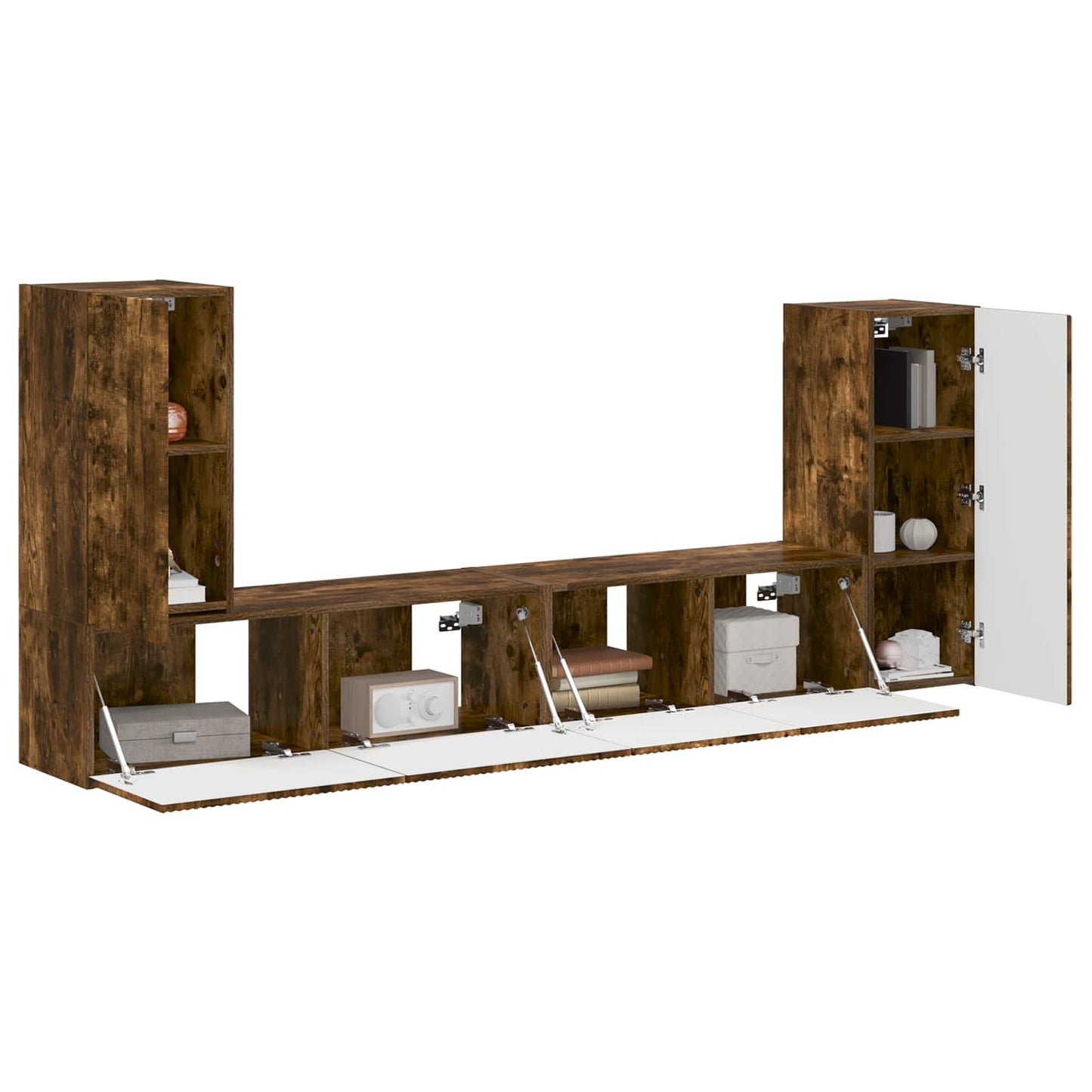 TV-Schrankset 4 pcs Geräucherte Eiche Holzwerkstoff