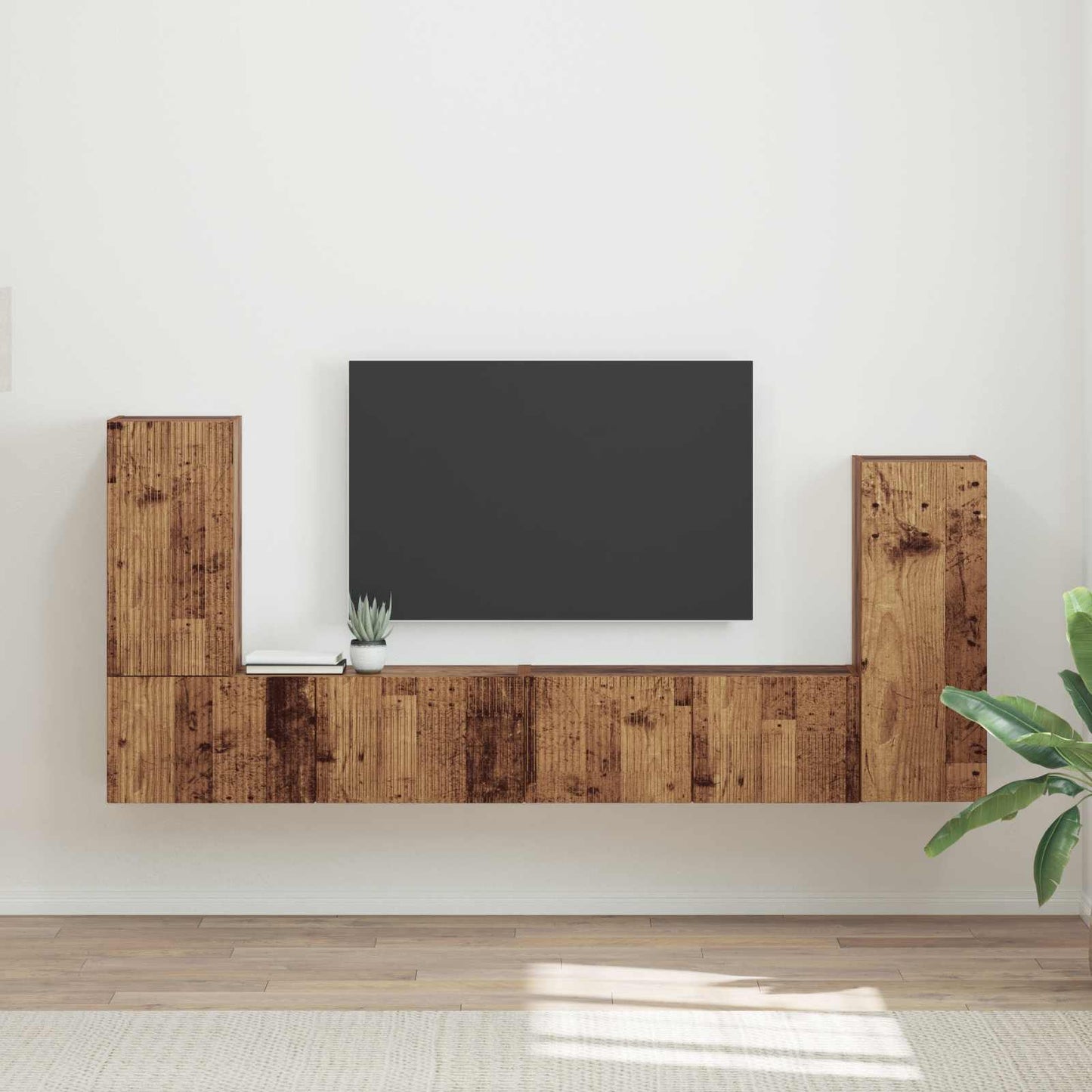 TV-Schrankset 4 pcs Altholz Holzwerkstoff