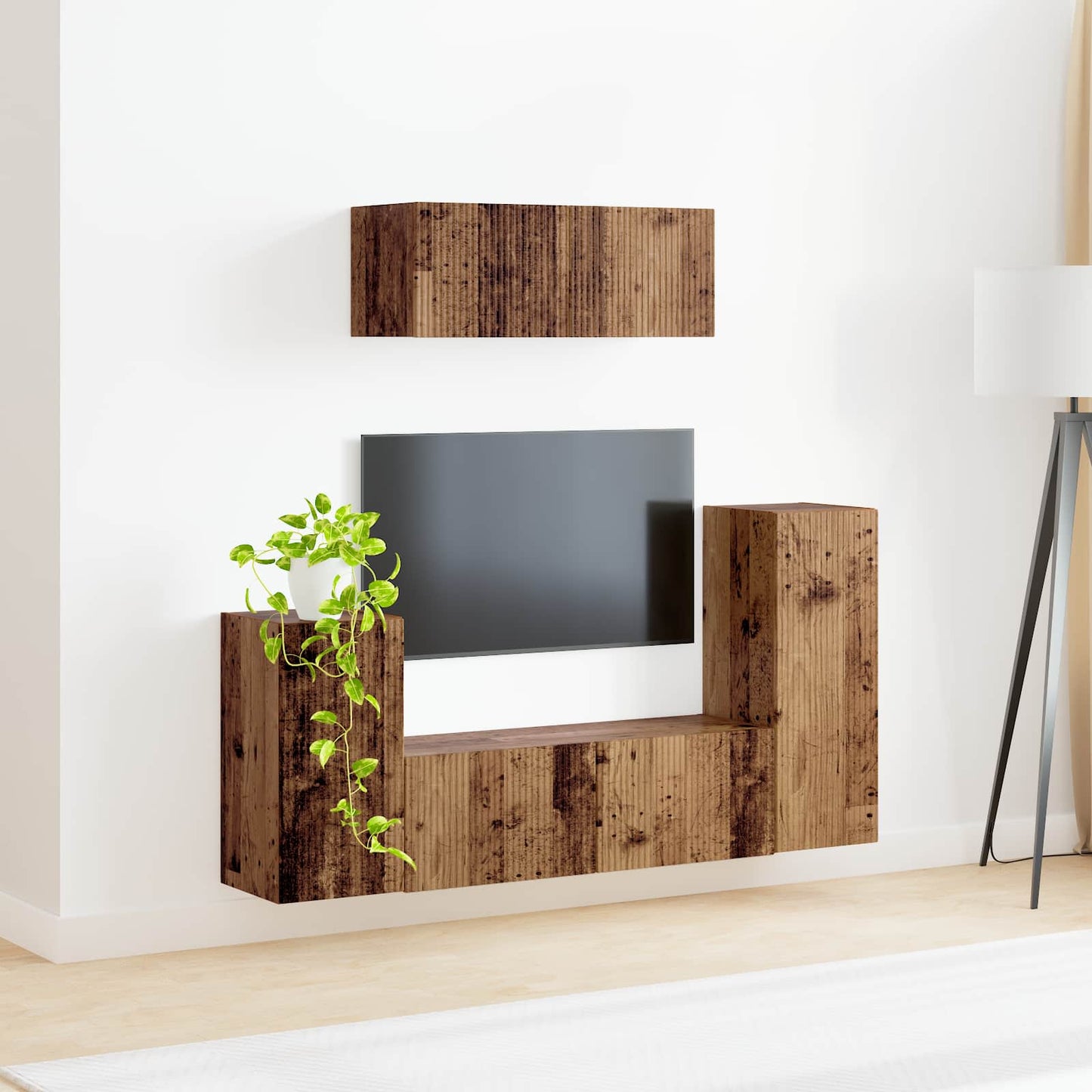 TV-Schrankset 4 pcs Altholz Holzwerkstoff
