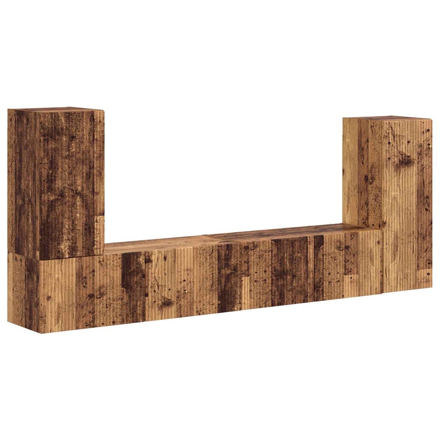 TV-Schrankset 4 pcs Altholz Holzwerkstoff