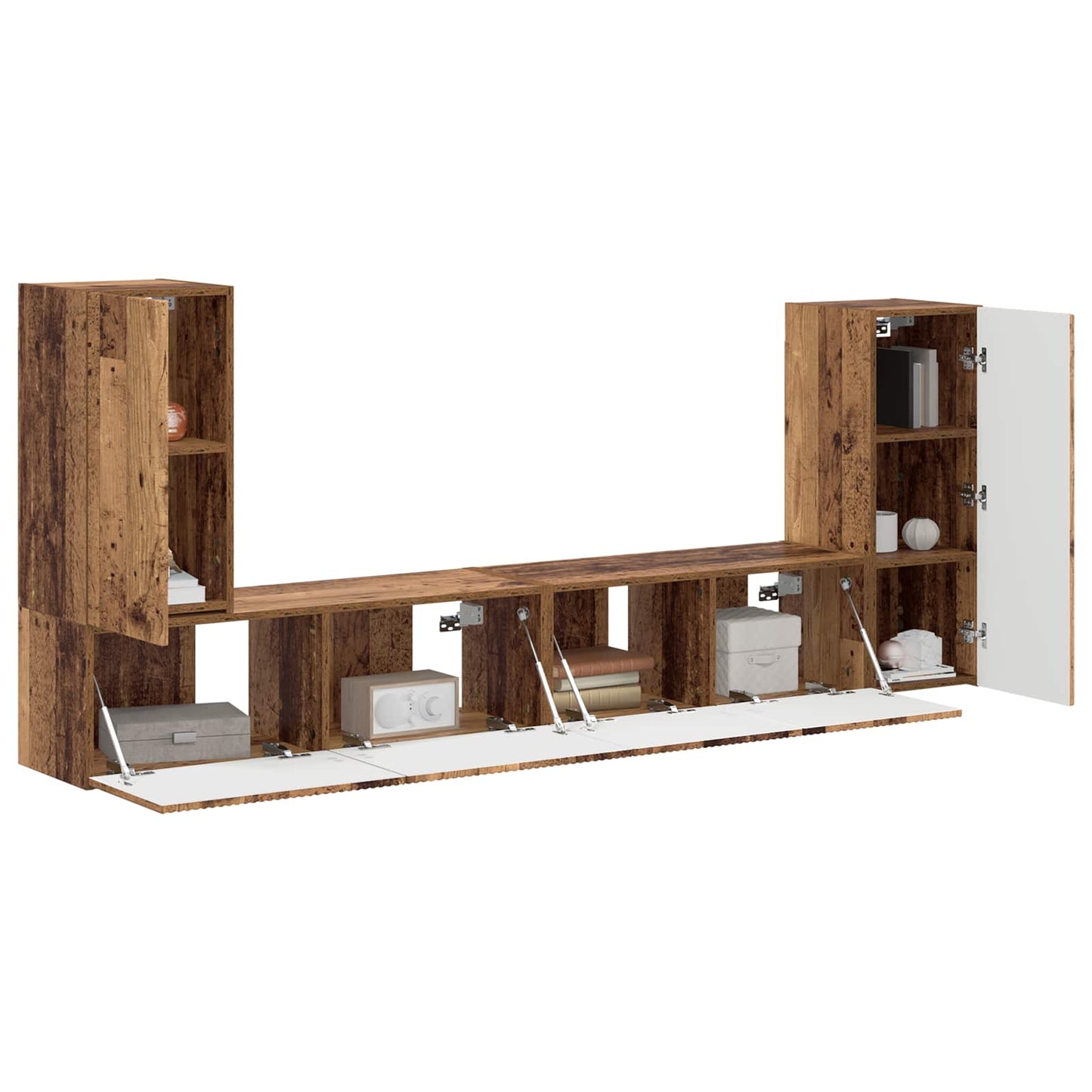 TV-Schrankset 4 pcs Altholz Holzwerkstoff