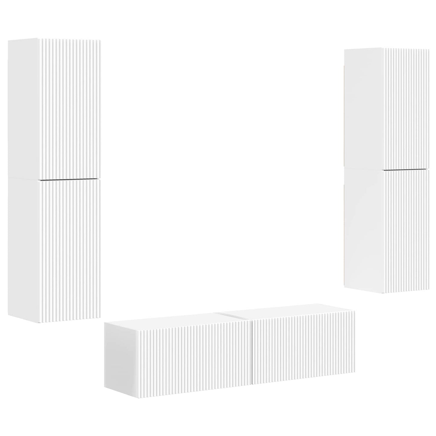 TV-Schrankset 6 pcs Weiß Holzwerkstoff