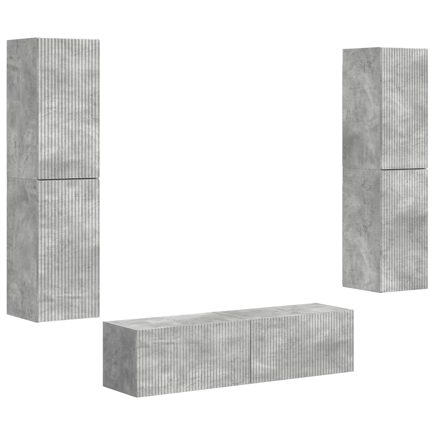 TV-Schrankset 6 pcs Beton Grau Holzwerkstoff