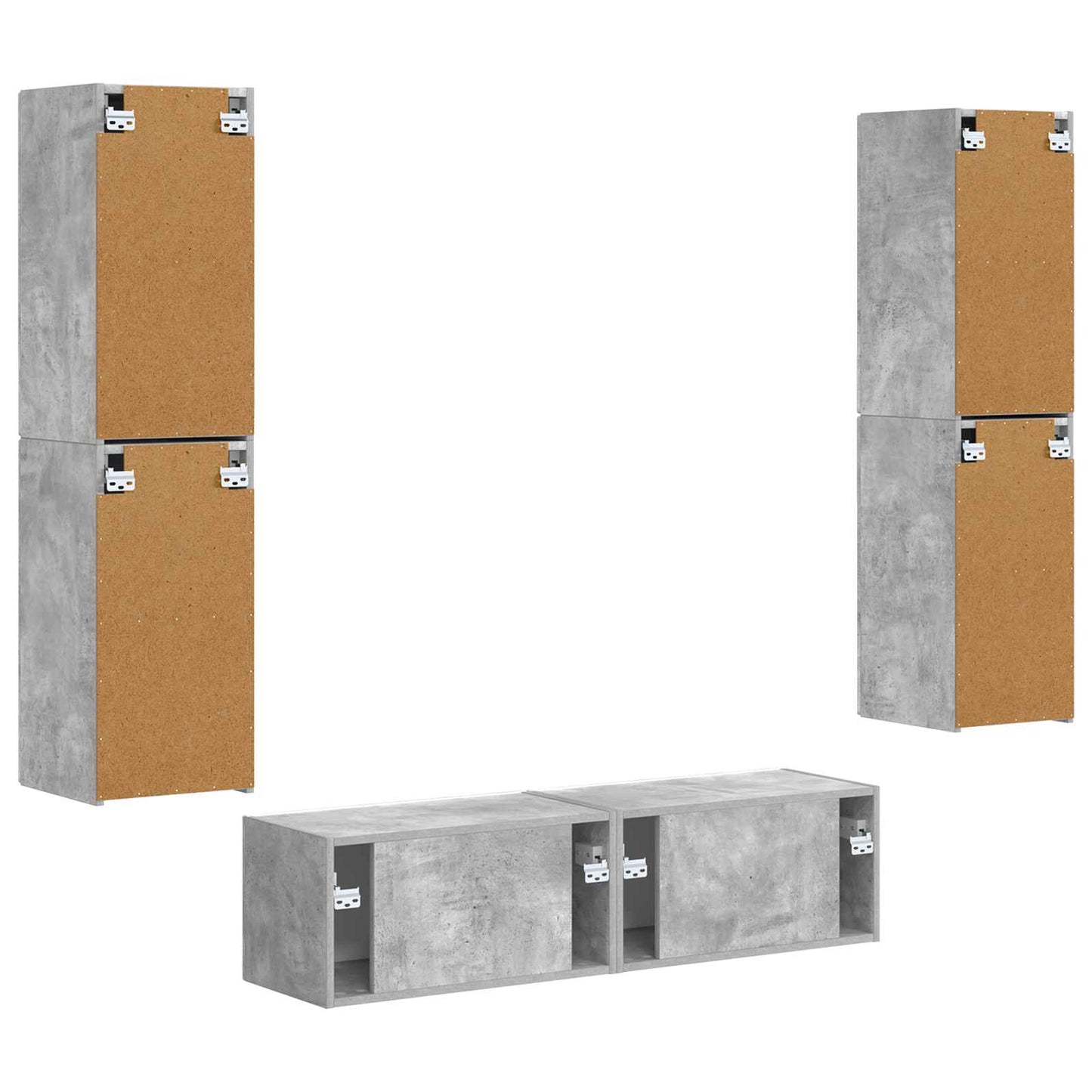 TV-Schrankset 6 pcs Beton Grau Holzwerkstoff