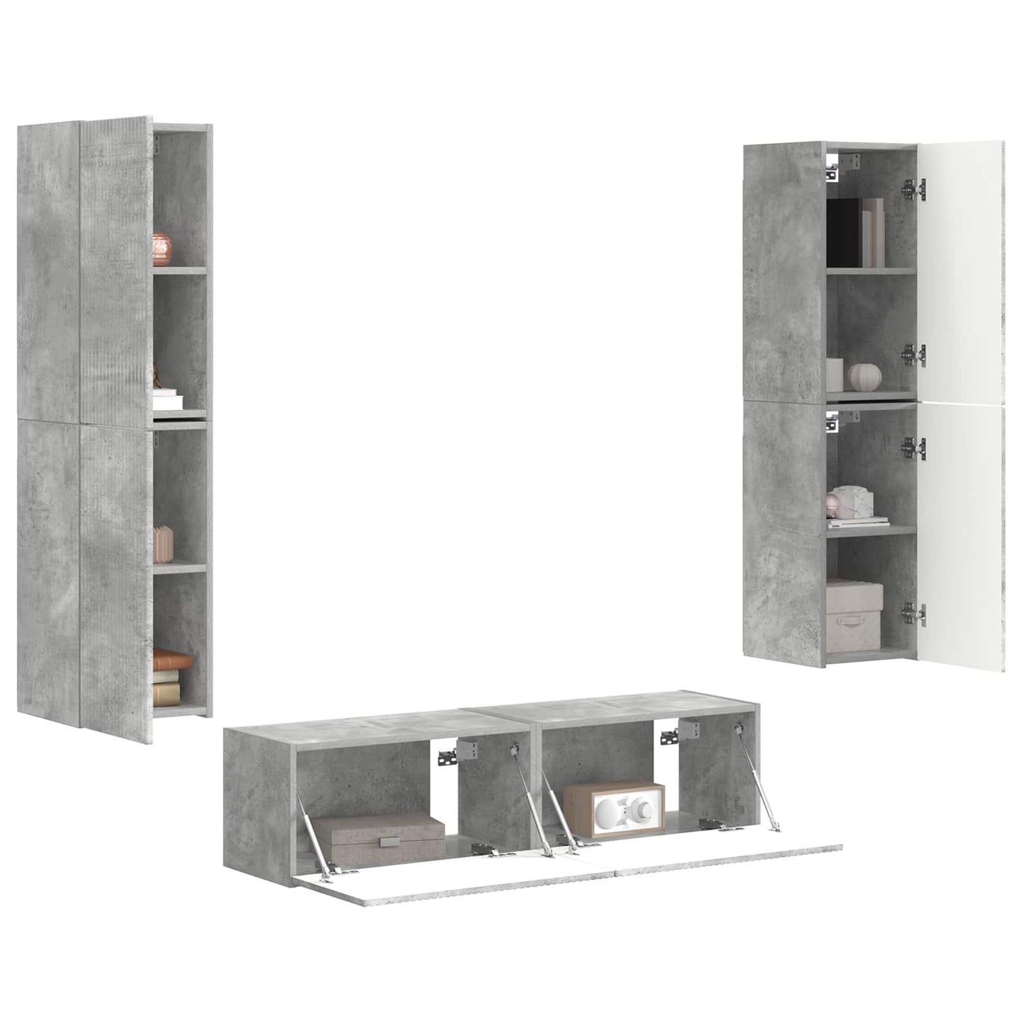 TV-Schrankset 6 pcs Beton Grau Holzwerkstoff