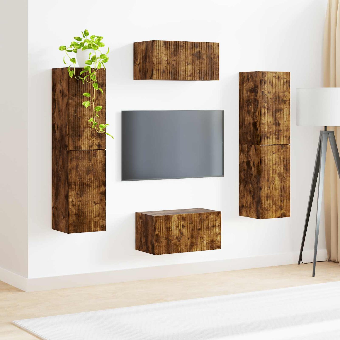 TV-Schrankset 6 pcs Geräucherte Eiche Holzwerkstoff