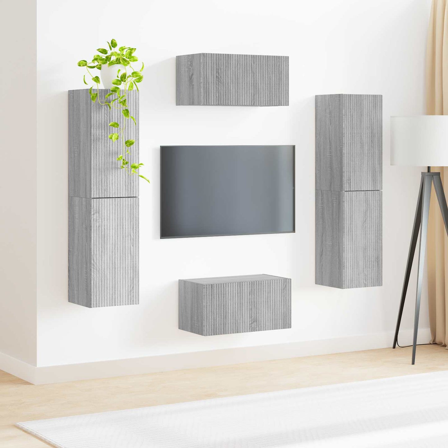 TV-Schrankset 6 pcs Graues Sonoma Holzwerkstoff