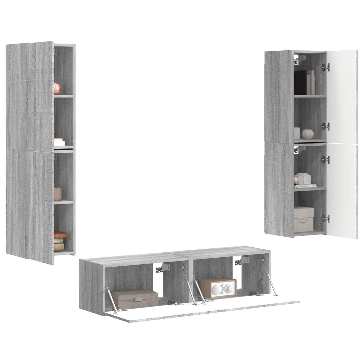 TV-Schrankset 6 pcs Graues Sonoma Holzwerkstoff