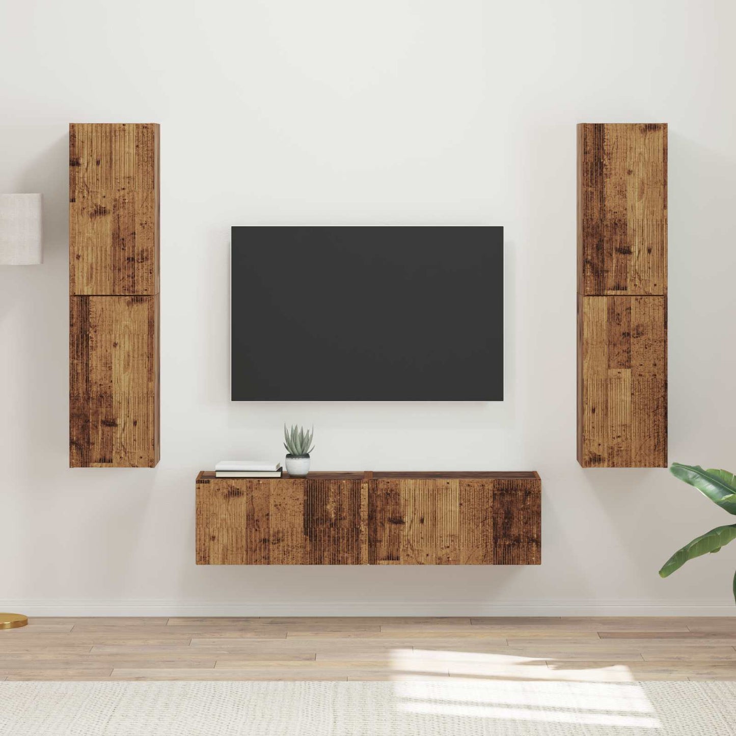 TV-Schrankset 6 pcs Altholz Holzwerkstoff