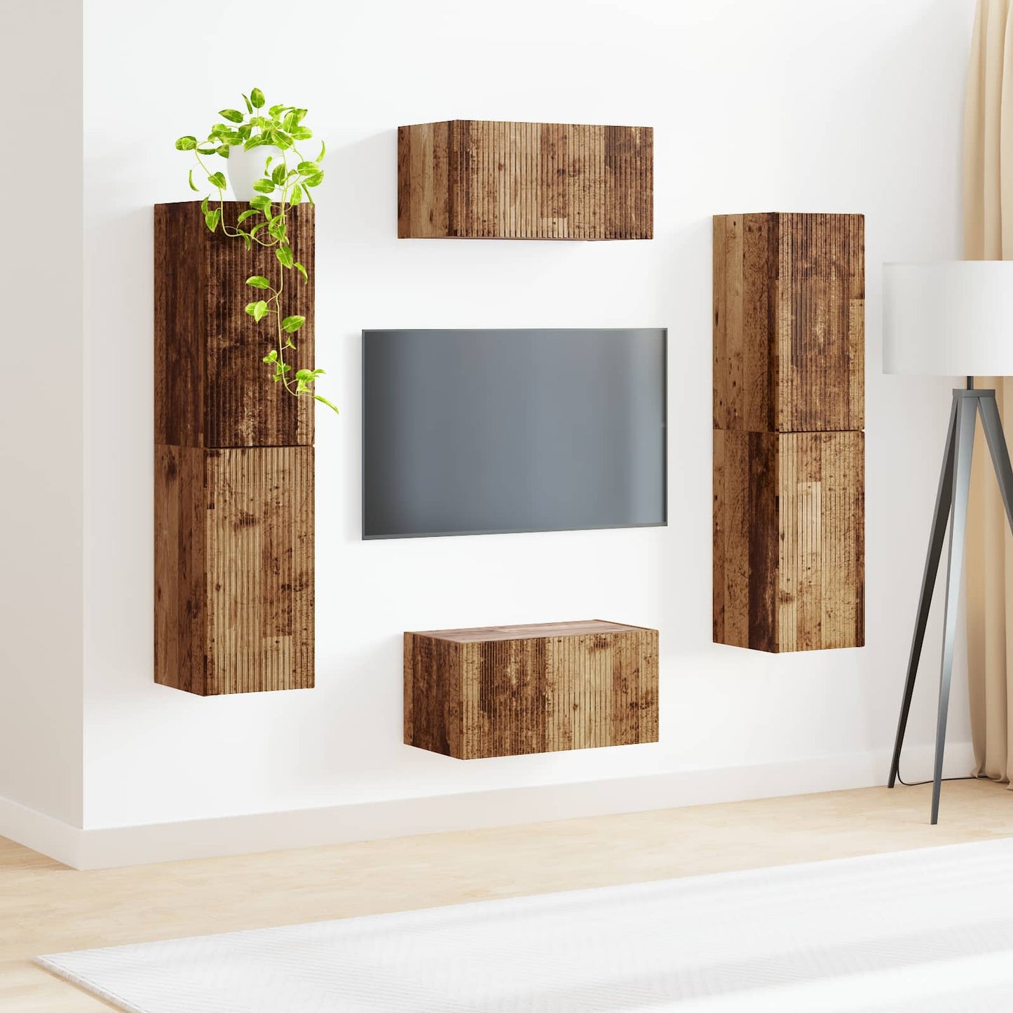 TV-Schrankset 6 pcs Altholz Holzwerkstoff
