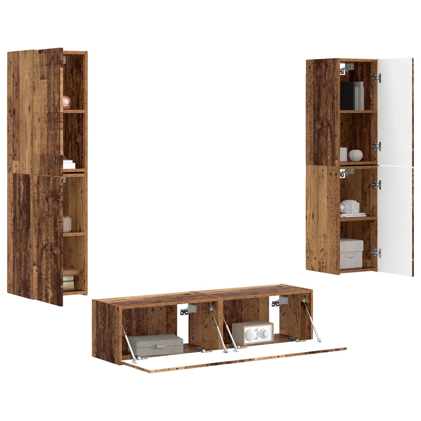 TV-Schrankset 6 pcs Altholz Holzwerkstoff