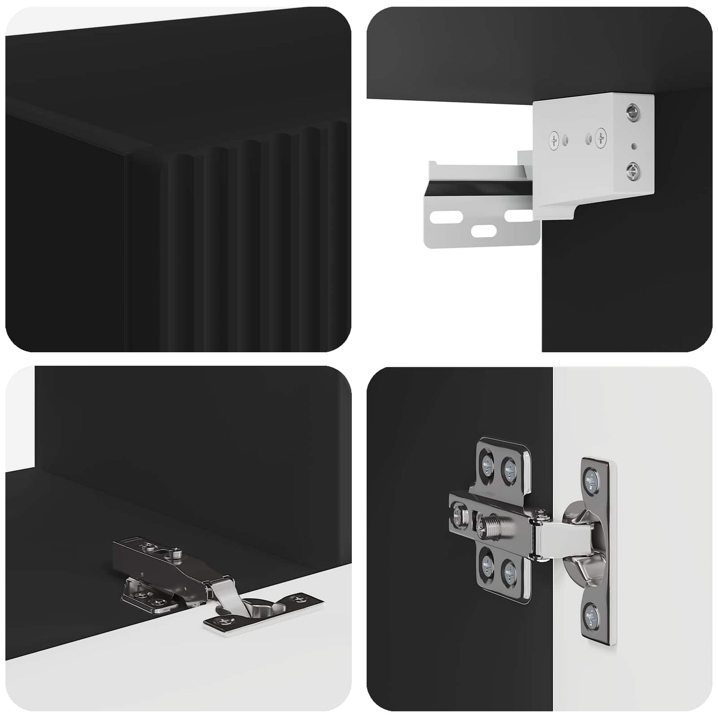 TV-Schrankset 8 pcs Schwarz Holzwerkstoff