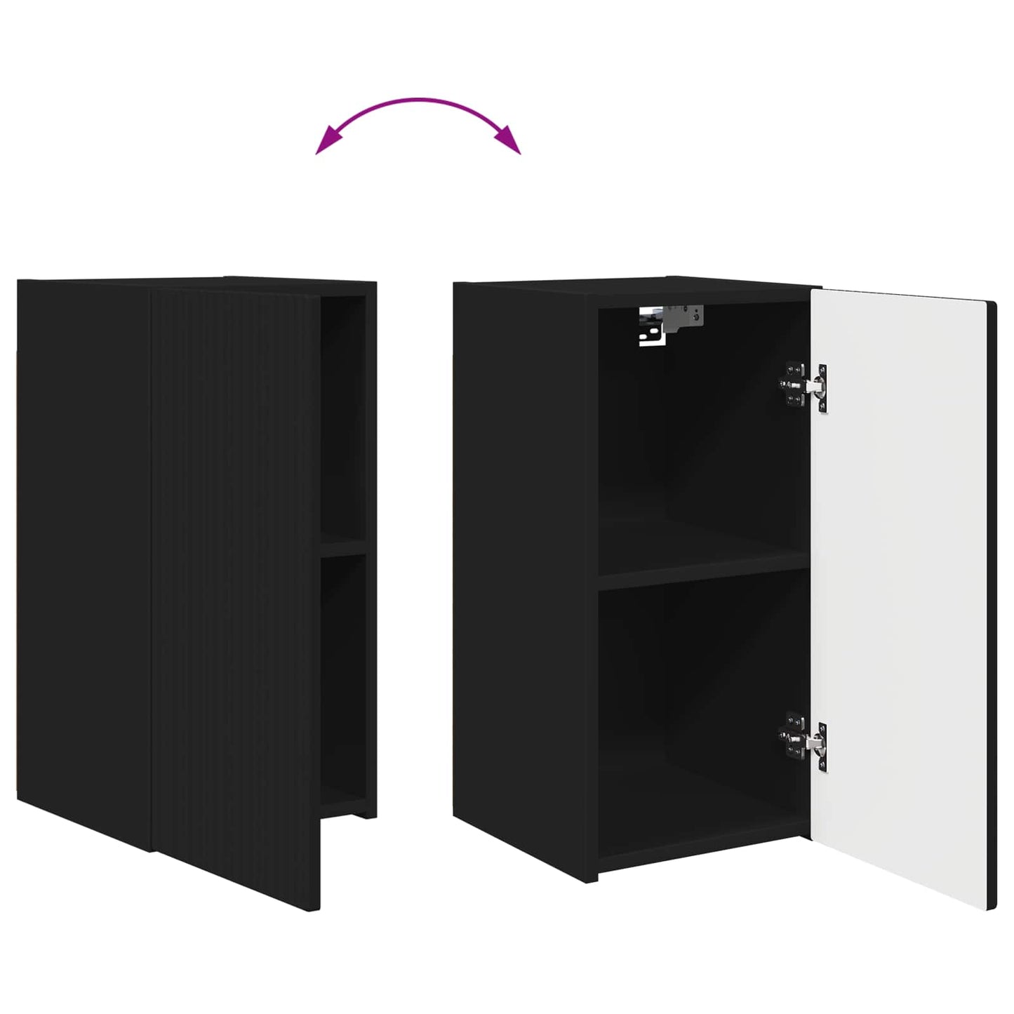 TV-Schrankset 8 pcs Schwarz Holzwerkstoff