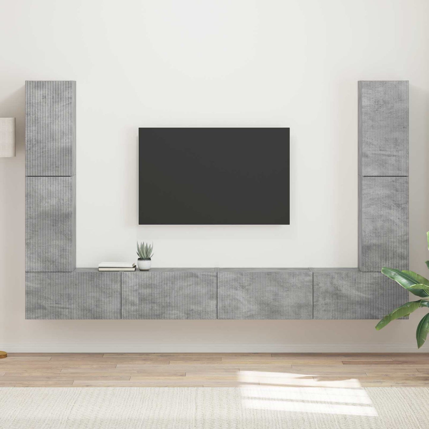 TV-Schrankset 8 pcs Beton Grau Holzwerkstoff