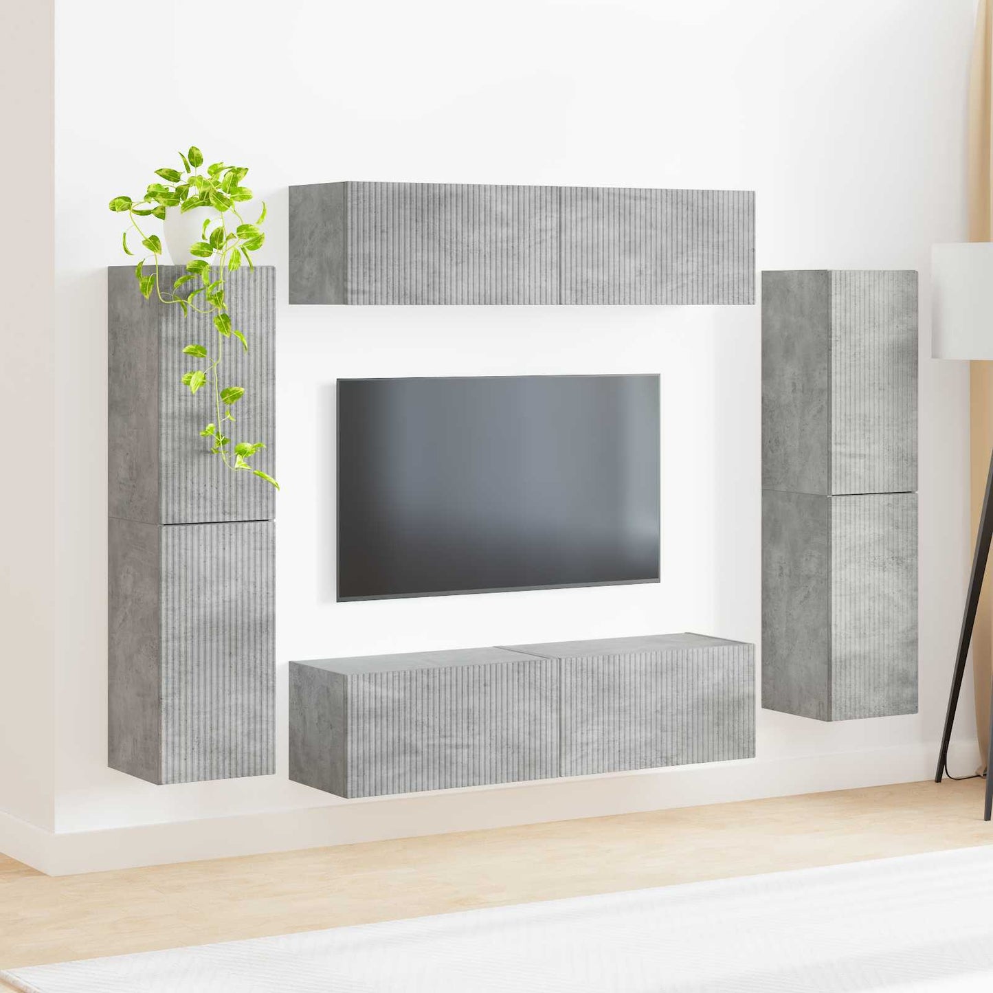 TV-Schrankset 8 pcs Beton Grau Holzwerkstoff