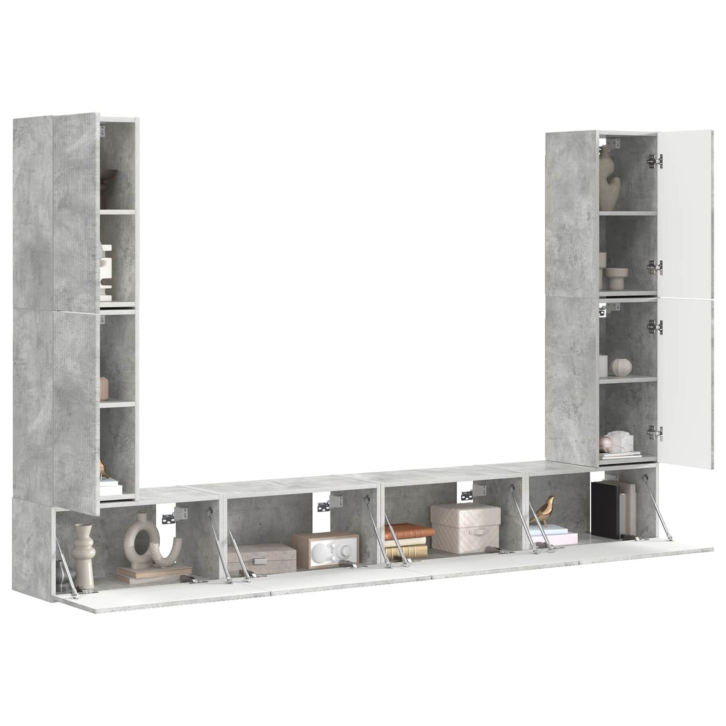 TV-Schrankset 8 pcs Beton Grau Holzwerkstoff