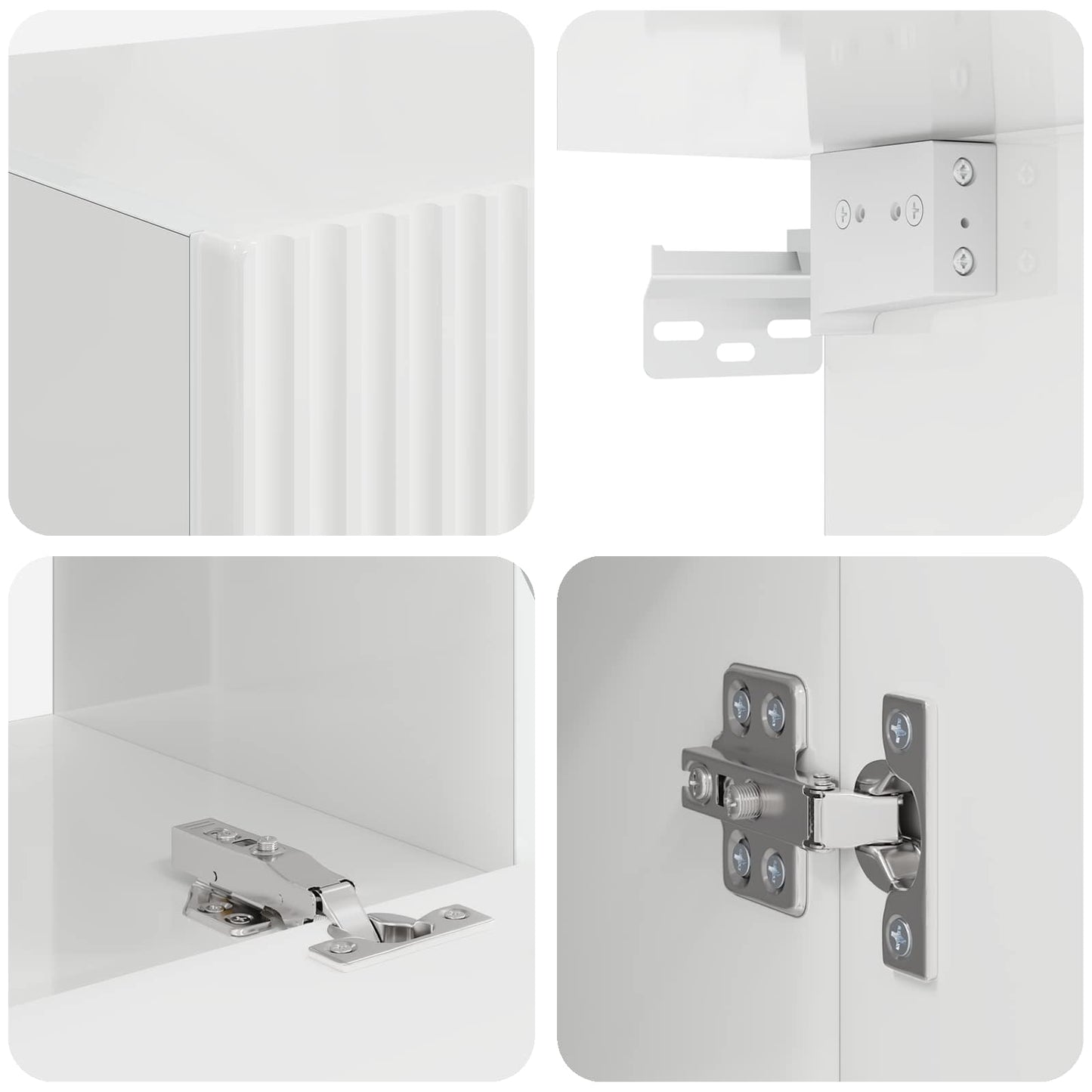 TV-Schrankset 8 pcs Hochglanz Weiß Holzwerkstoff