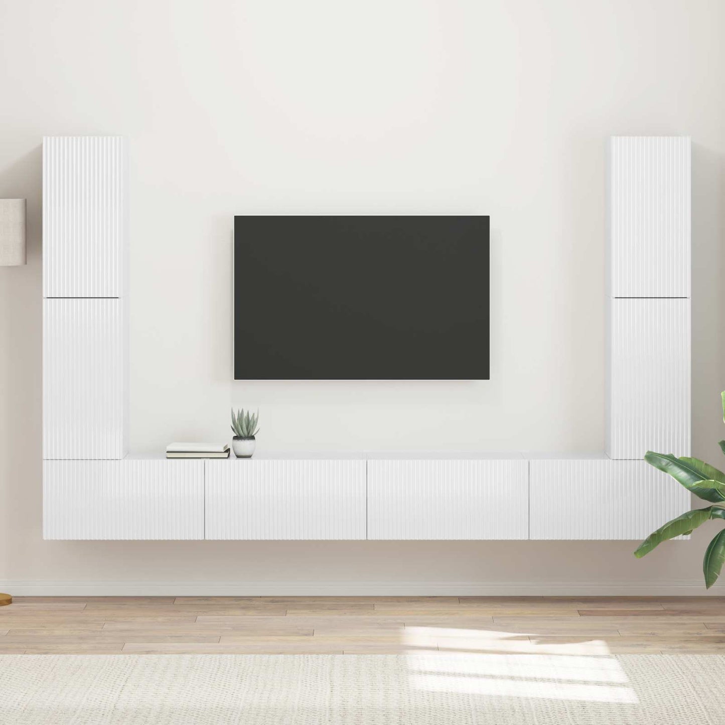 TV-Schrankset 8 pcs Hochglanz Weiß Holzwerkstoff