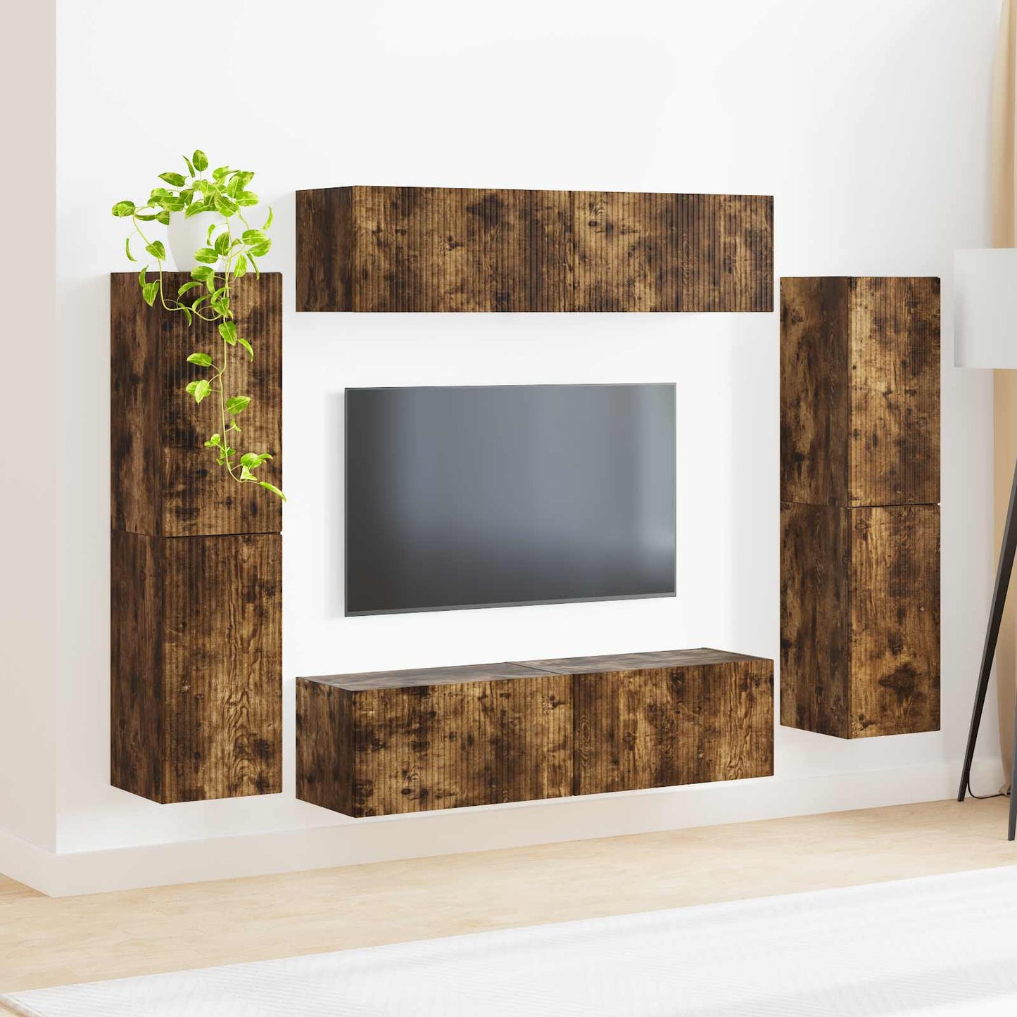 TV-Schrankset 8 pcs Geräucherte Eiche Holzwerkstoff