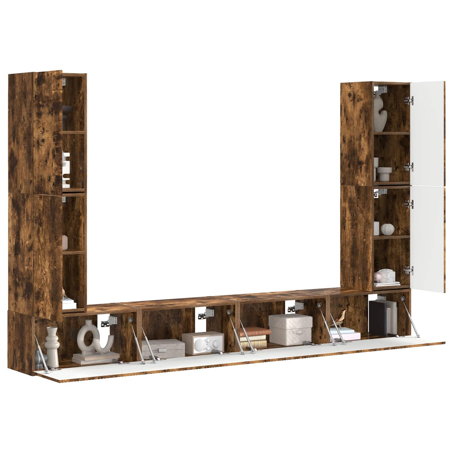 TV-Schrankset 8 pcs Geräucherte Eiche Holzwerkstoff