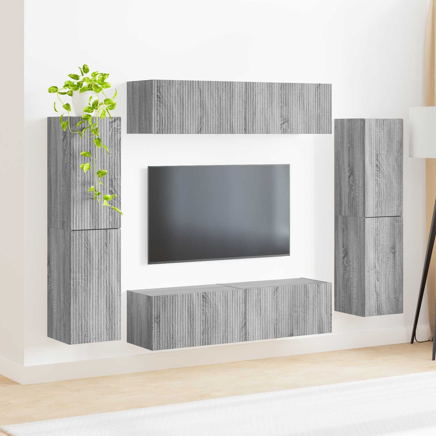 TV-Schrankset 8 pcs Graues Sonoma Holzwerkstoff