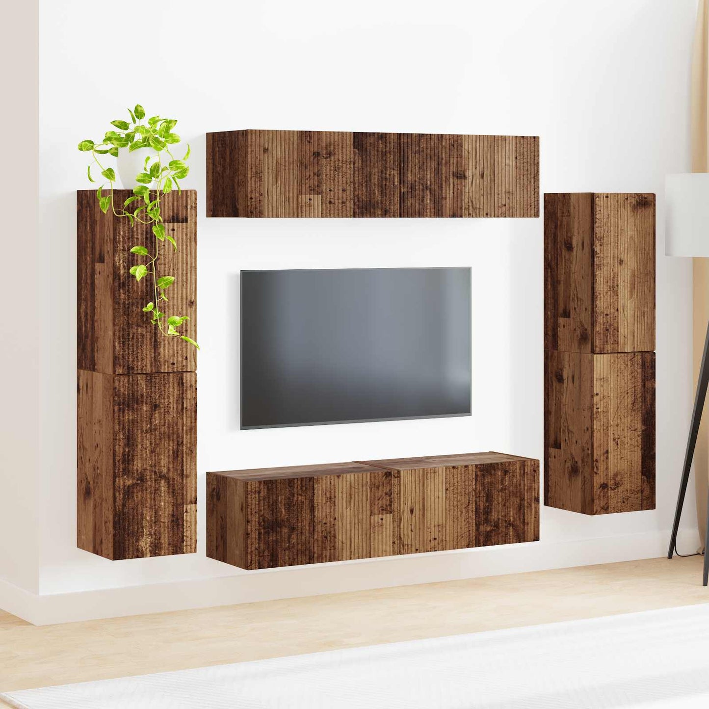 TV-Schrankset 8 pcs Altholz Holzwerkstoff