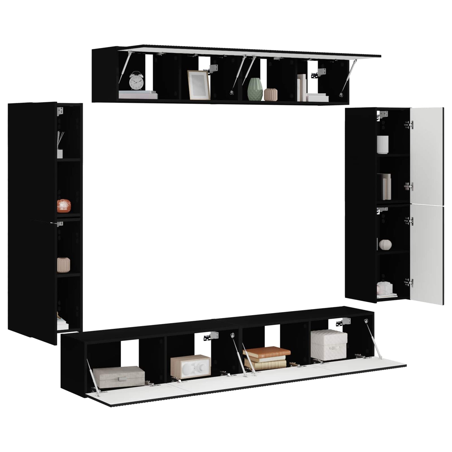 TV-Schränk 8 pcs Schwarz
