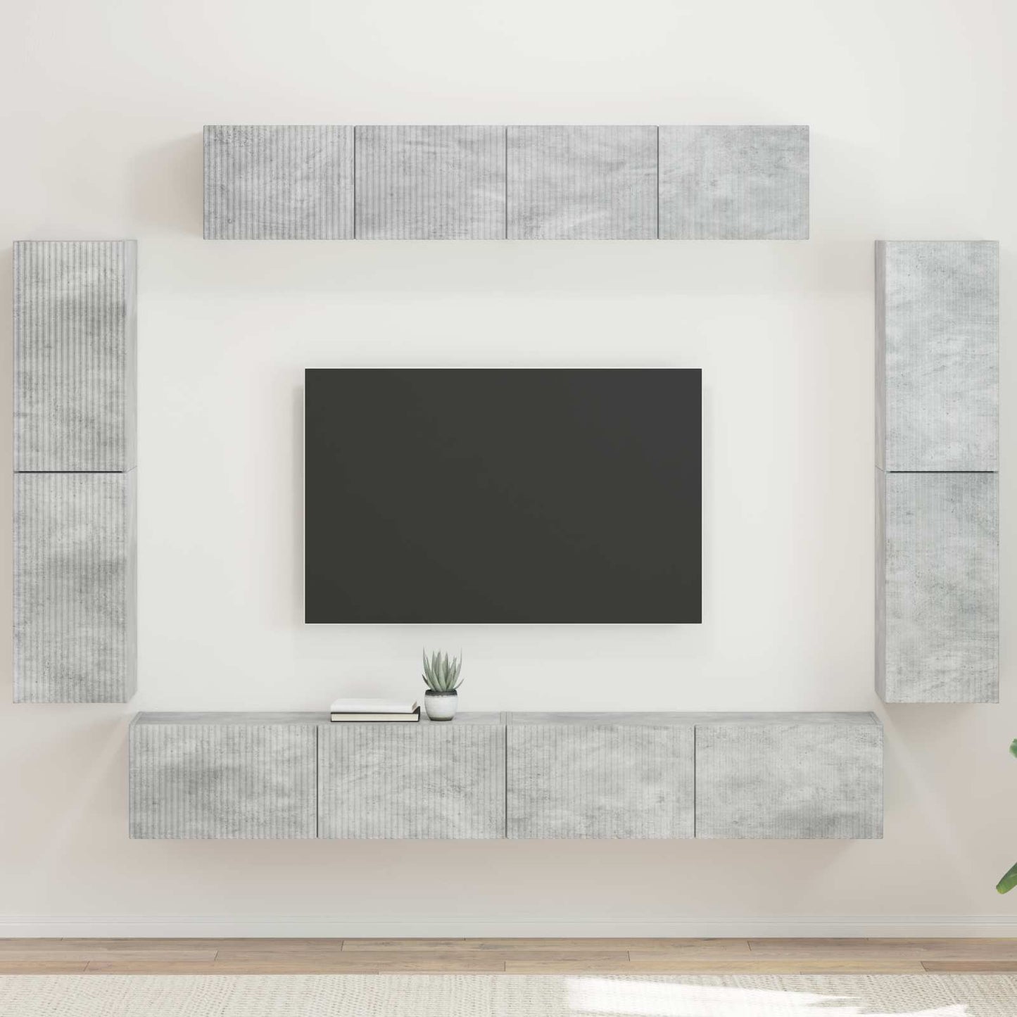 TV-Schränk 8 pcs Beton Grau
