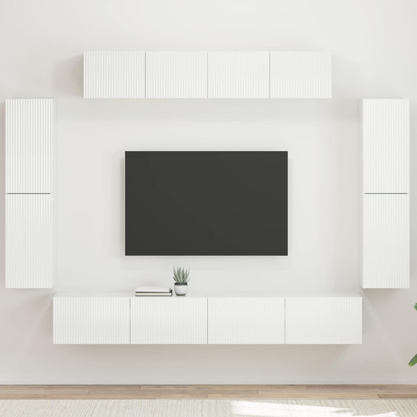 TV-Schränk 8 pcs Hochglanz Weiß