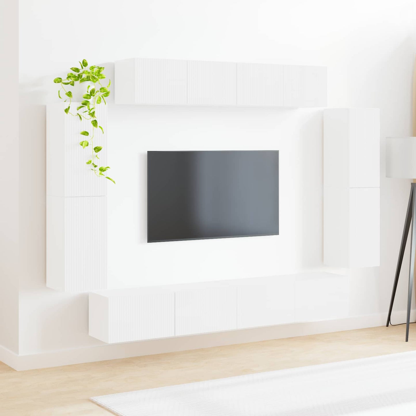 TV-Schränk 8 pcs Hochglanz Weiß