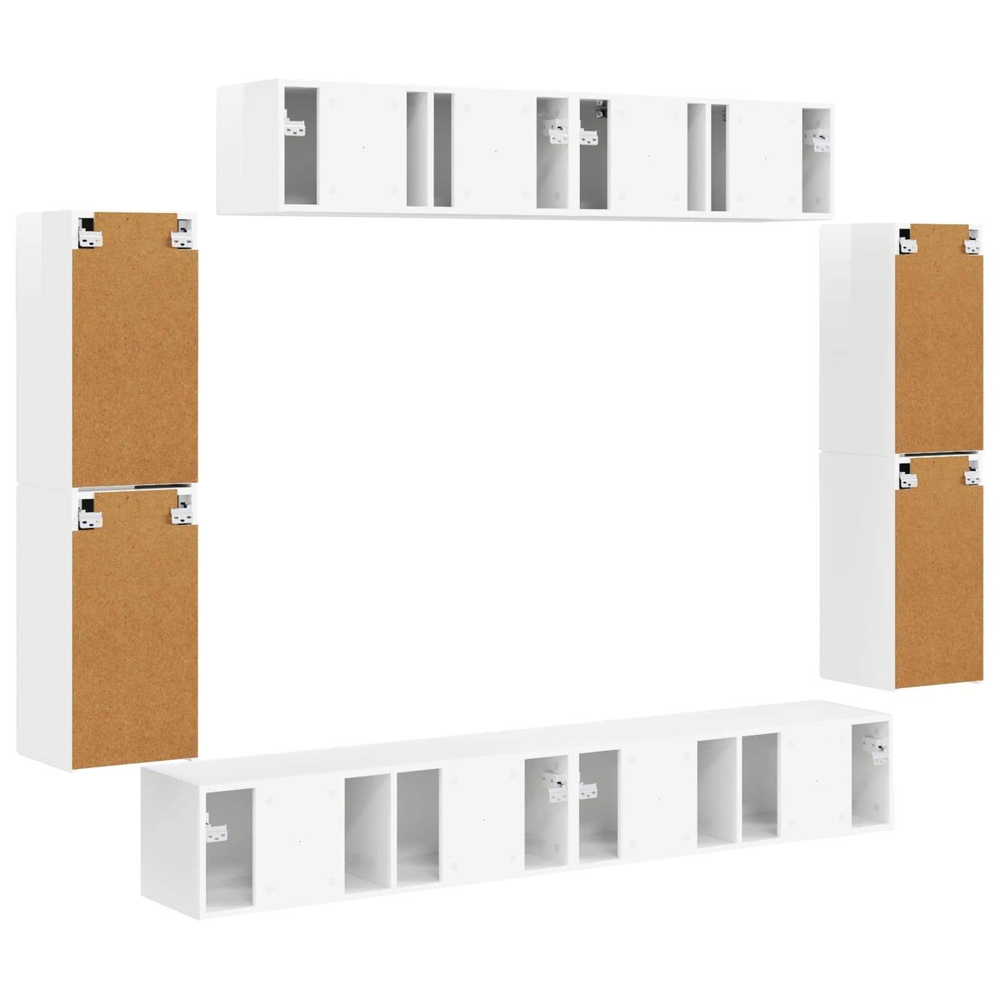 TV-Schränk 8 pcs Hochglanz Weiß