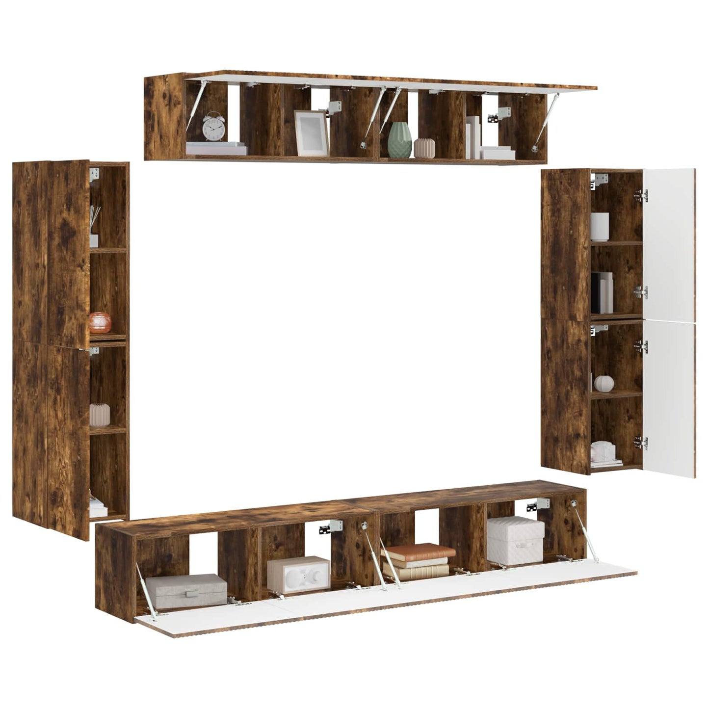 TV-Schränk 8 pcs Geräucherte Eiche
