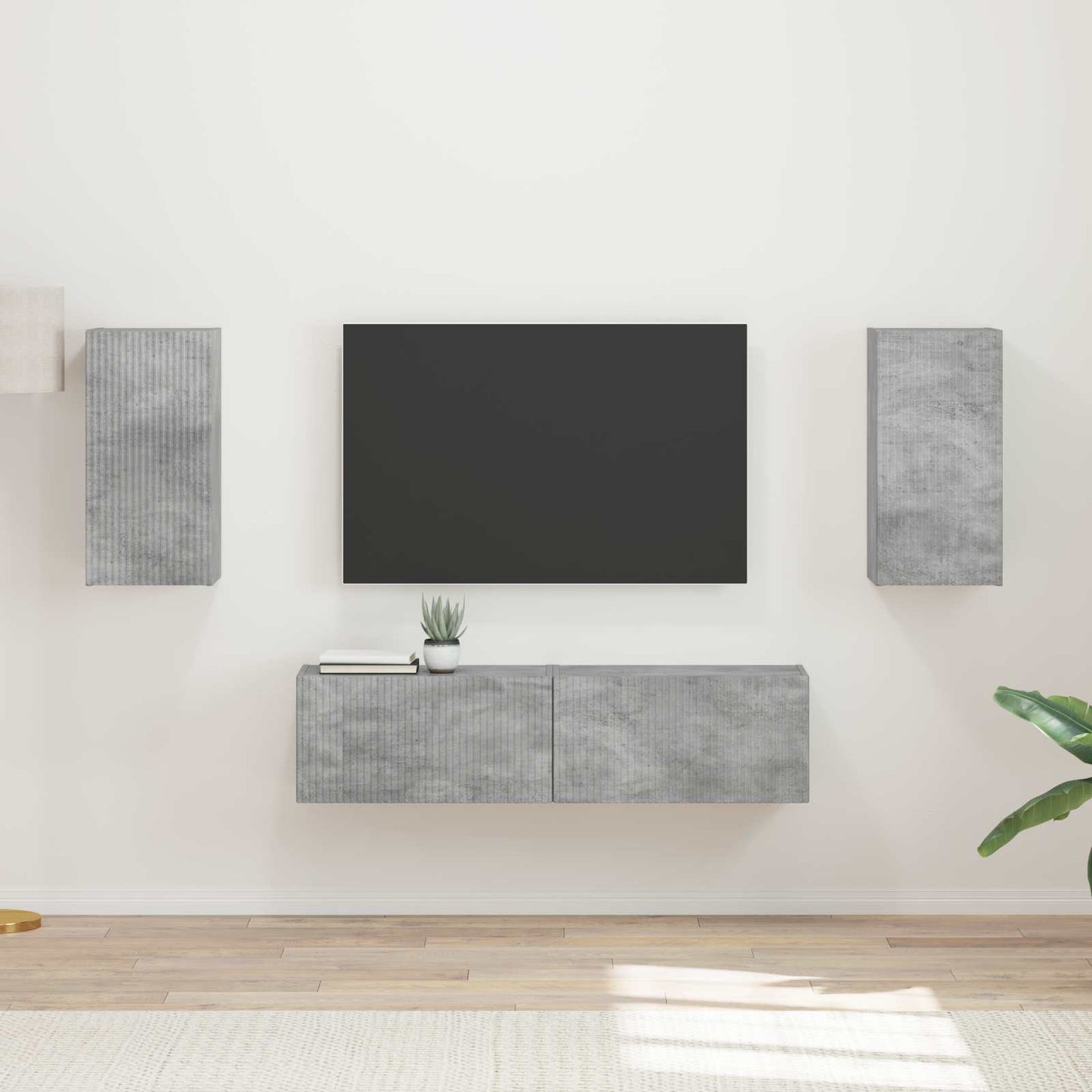 TV-Schrankset 4 pcs Beton Grau Holzwerkstoff