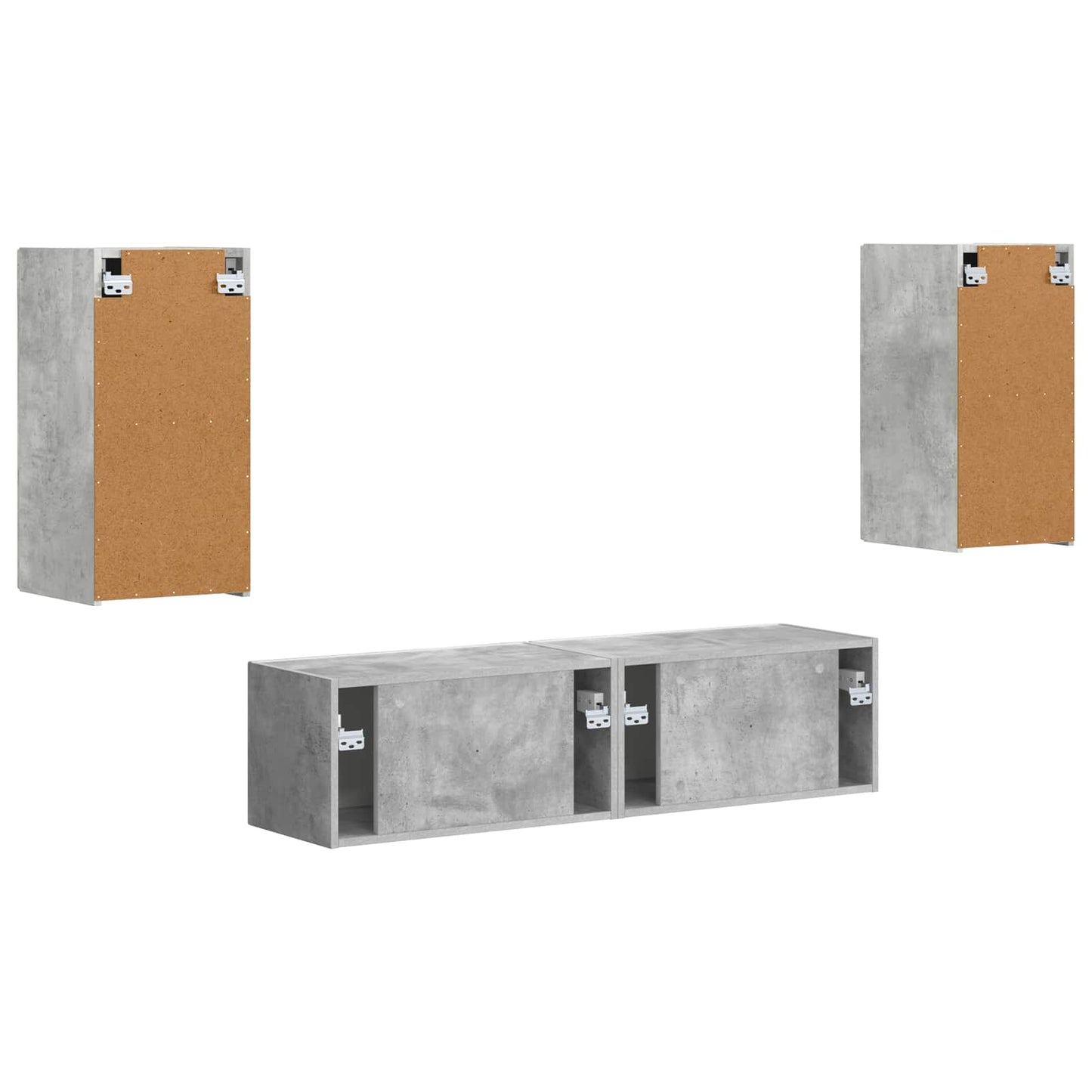 TV-Schrankset 4 pcs Beton Grau Holzwerkstoff