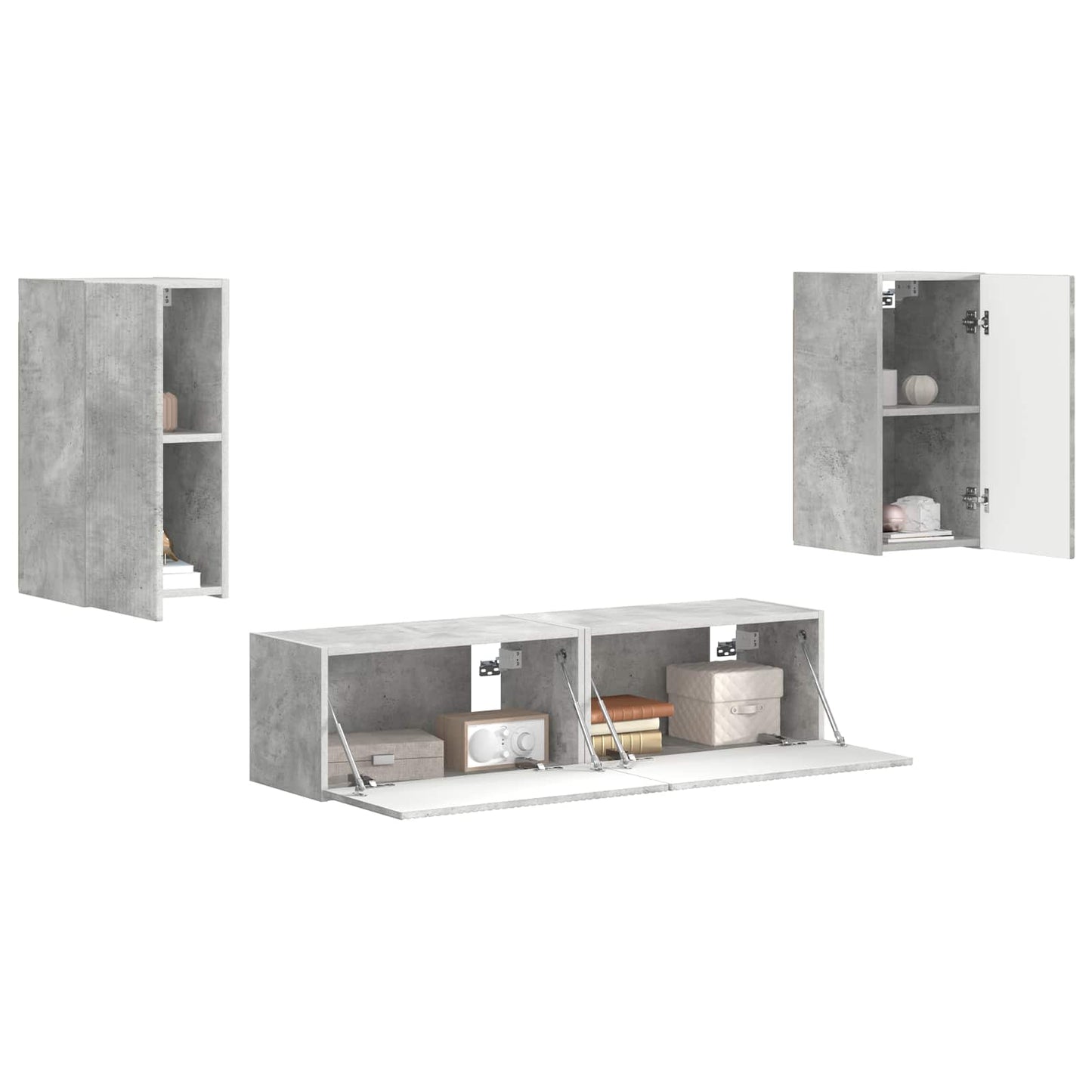 TV-Schrankset 4 pcs Beton Grau Holzwerkstoff