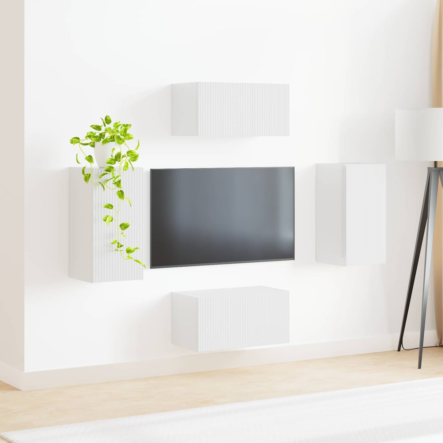 TV-Schrankset 4 pcs Hochglanz Weiß Holzwerkstoff
