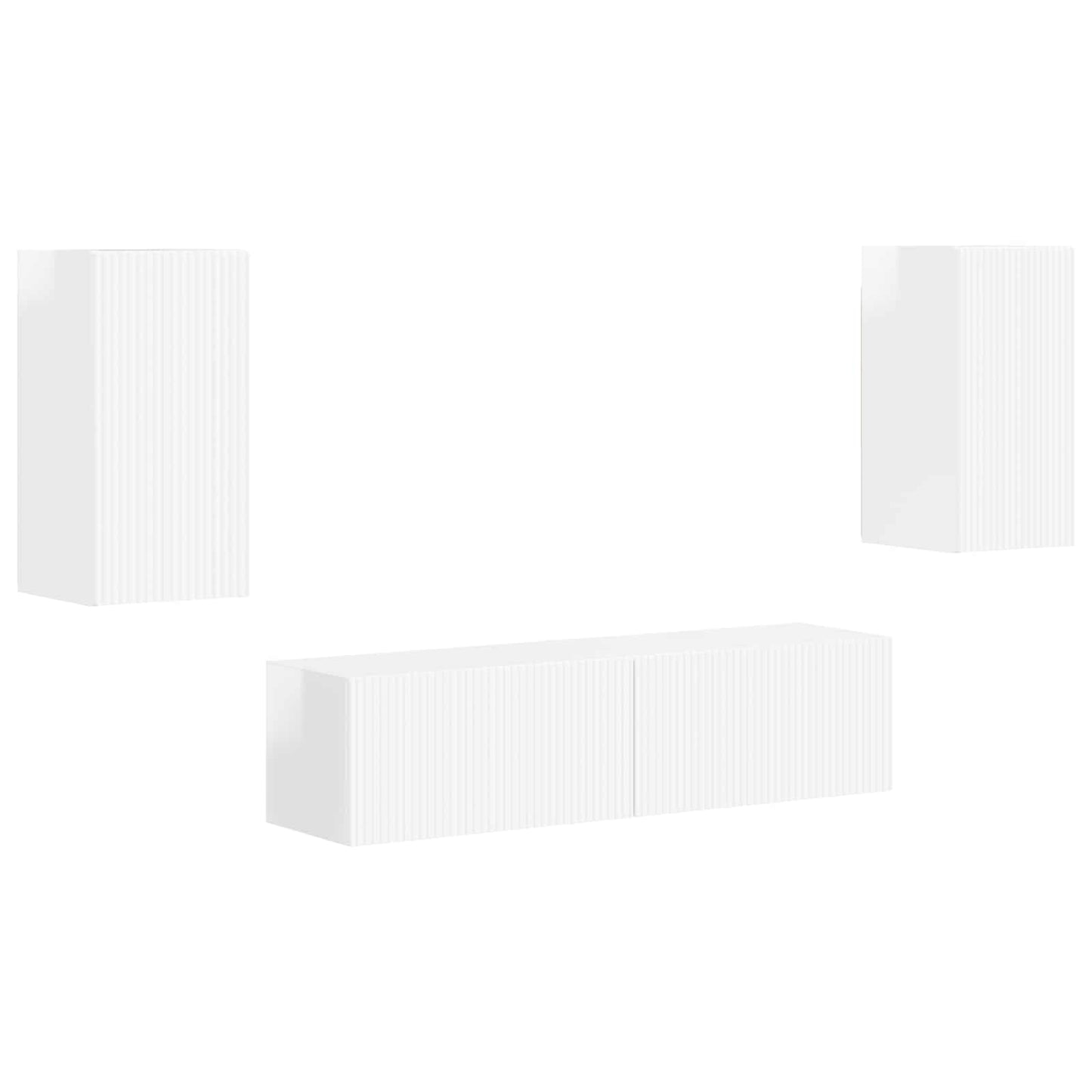 TV-Schrankset 4 pcs Hochglanz Weiß Holzwerkstoff