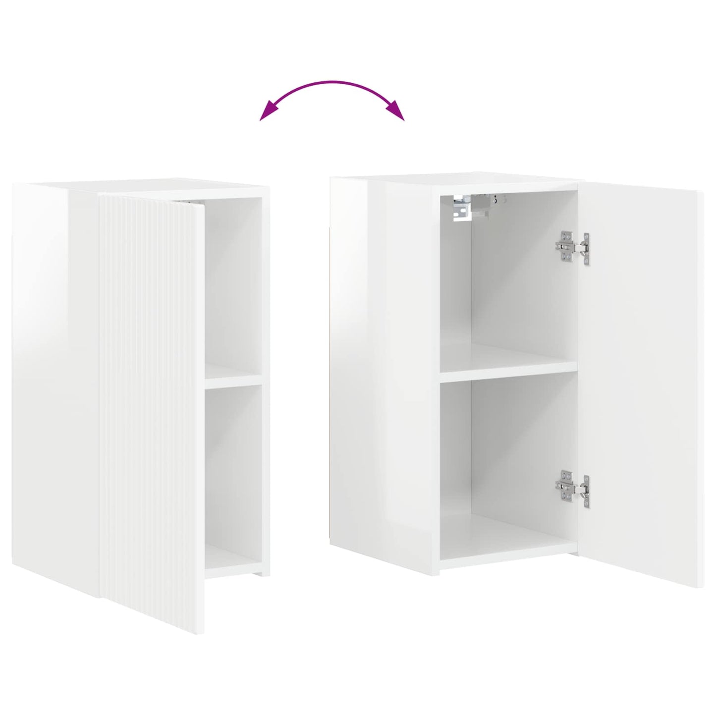 TV-Schrankset 4 pcs Hochglanz Weiß Holzwerkstoff